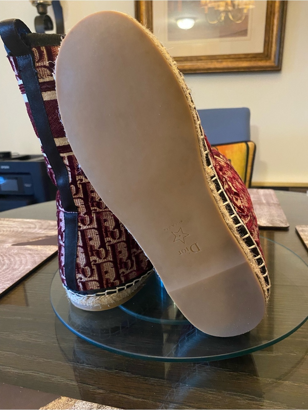 Dior Burgundy and Gold Logo Winter Boots - Picture 3 of 6